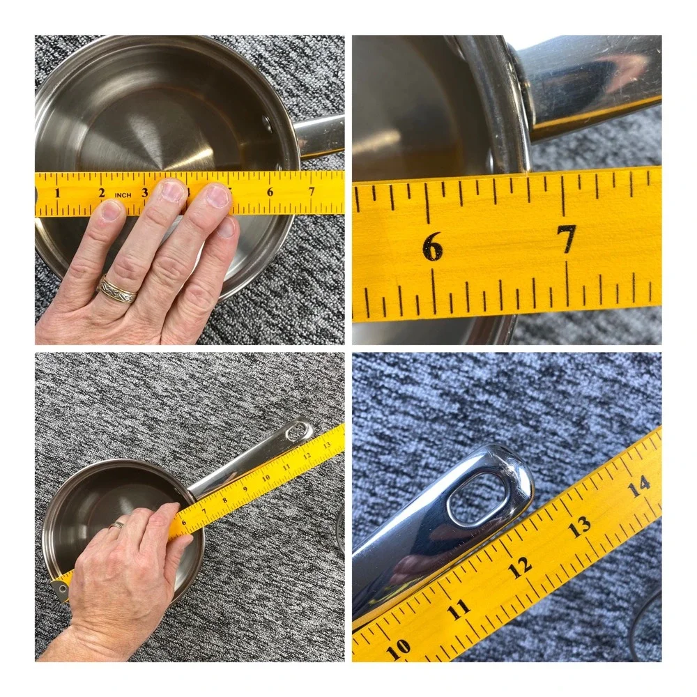 Culinary Edge 2 Qt Saucepan 18 10 Stainless Steel Glass Lid 1.9L